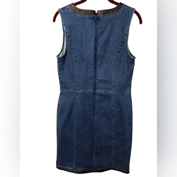 White House Black Market Denim Dress with Black Accents - Picture 3 of 5